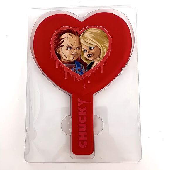 Glamlite x Chucky & Tiff Mirror Romance Is Dead Heart Shaped Hand Mirror Collab - Picture 3 of 7